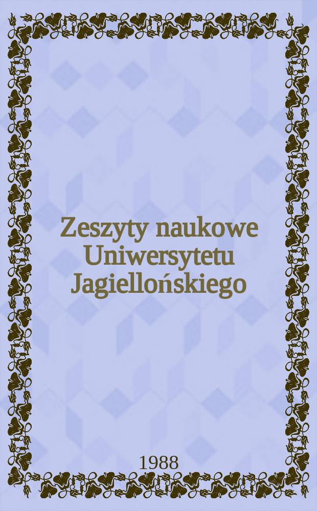 Zeszyty naukowe Uniwersytetu Jagiellońskiego