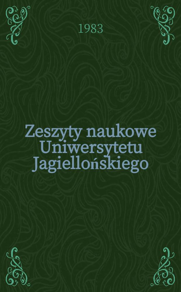 Zeszyty naukowe Uniwersytetu Jagiellońskiego