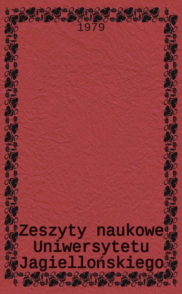 Zeszyty naukowe Uniwersytetu Jagiellońskiego