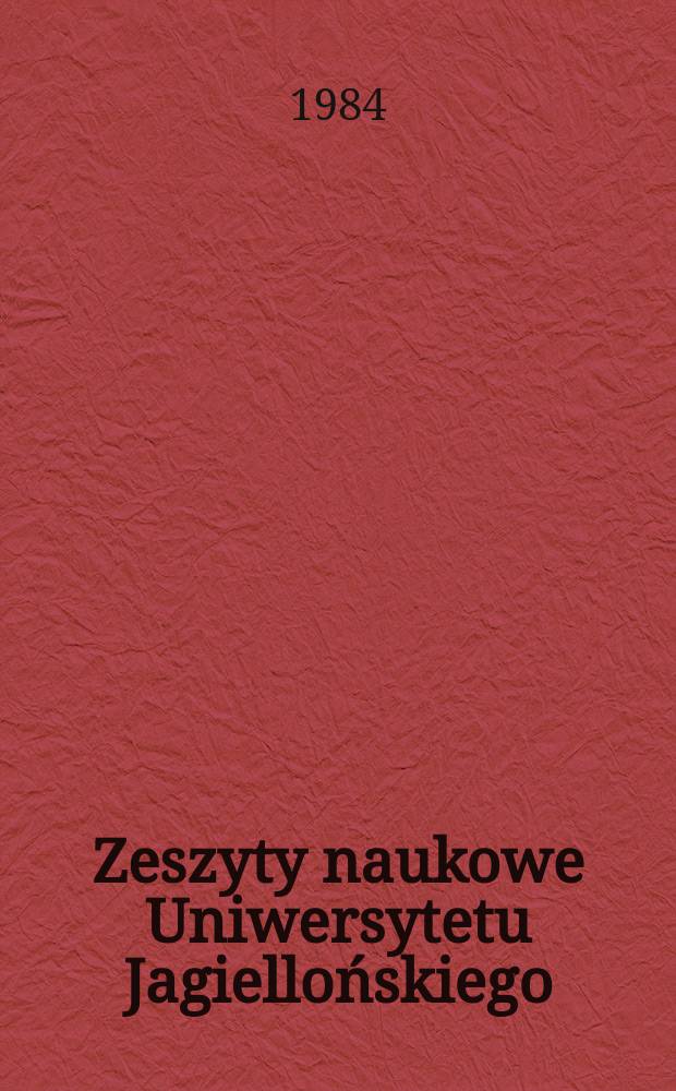 Zeszyty naukowe Uniwersytetu Jagiellońskiego