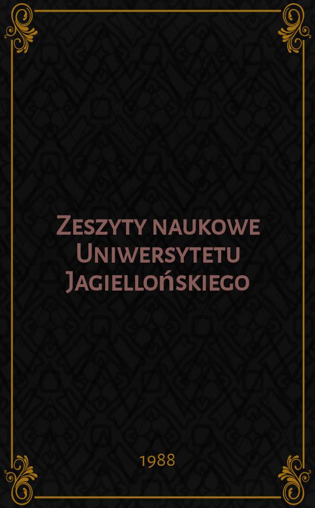 Zeszyty naukowe Uniwersytetu Jagiellońskiego