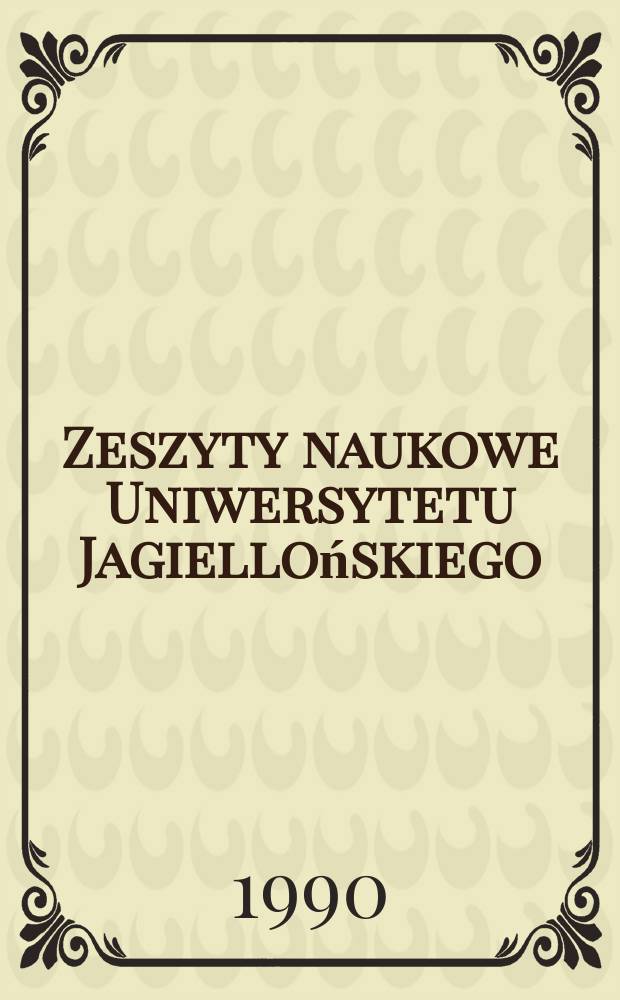 Zeszyty naukowe Uniwersytetu Jagiellońskiego : Społeczności miejskie ...