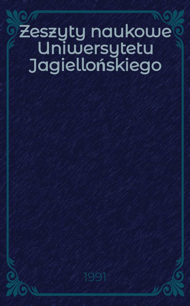 Zeszyty naukowe Uniwersytetu Jagiellońskiego