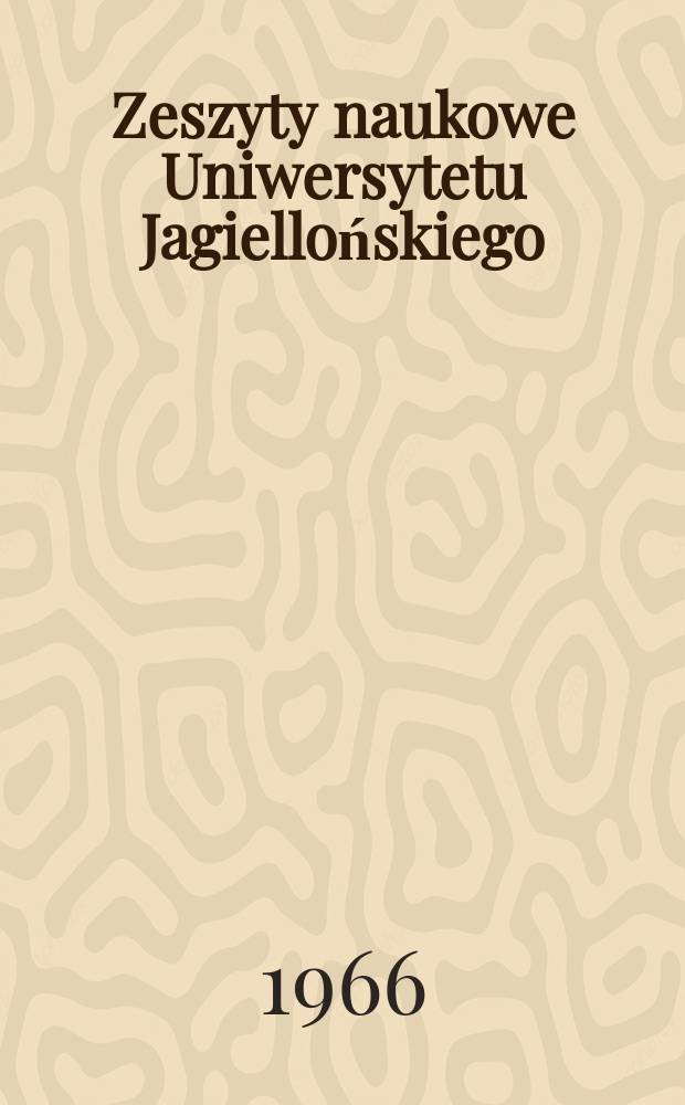Zeszyty naukowe Uniwersytetu Jagiellońskiego