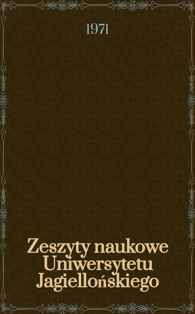Zeszyty naukowe Uniwersytetu Jagiellońskiego