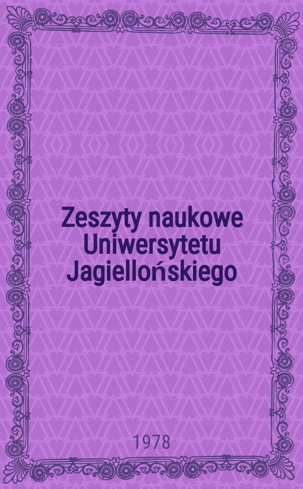 Zeszyty naukowe Uniwersytetu Jagiellońskiego