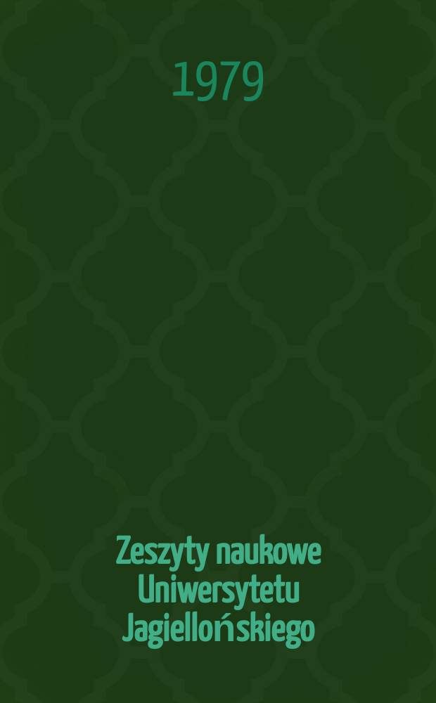 Zeszyty naukowe Uniwersytetu Jagiellońskiego : Studia z dziewoj Uniwersytetu Wileńskiego 1579-1979