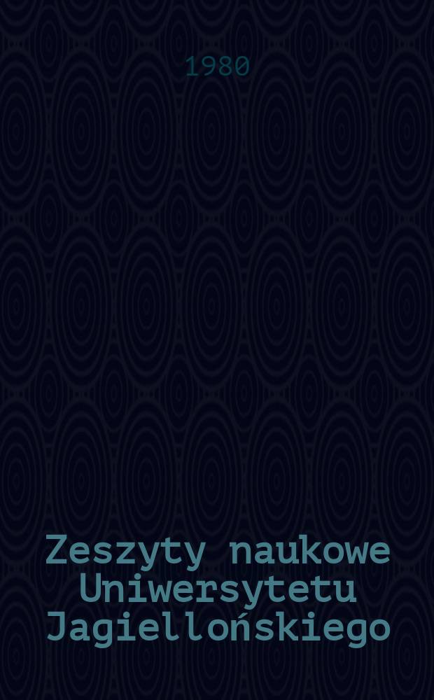 Zeszyty naukowe Uniwersytetu Jagiellońskiego