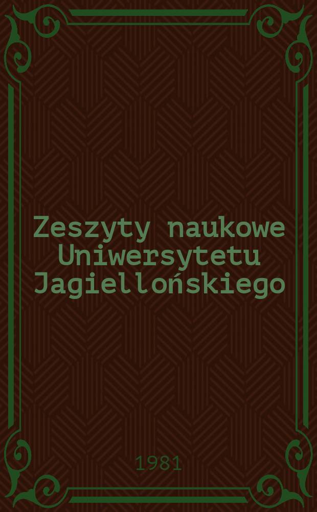 Zeszyty naukowe Uniwersytetu Jagiellońskiego