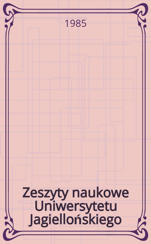 Zeszyty naukowe Uniwersytetu Jagiellońskiego