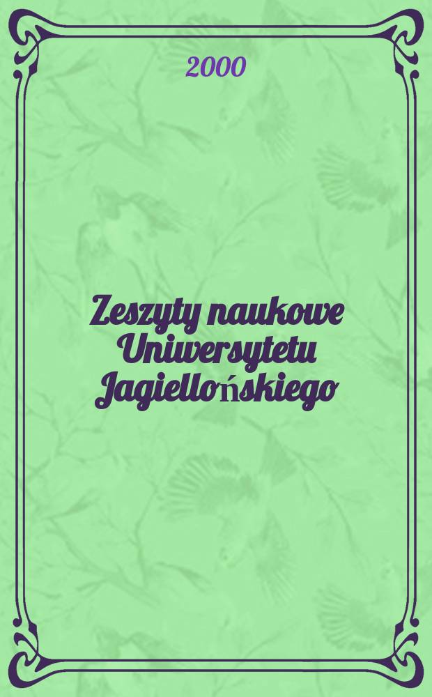 Zeszyty naukowe Uniwersytetu Jagiellońskiego