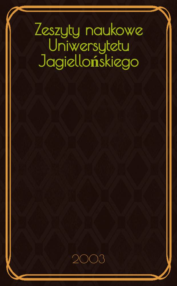 Zeszyty naukowe Uniwersytetu Jagiellońskiego
