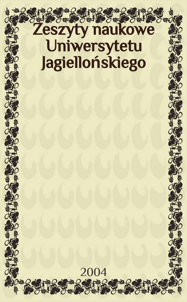 Zeszyty naukowe Uniwersytetu Jagiellońskiego
