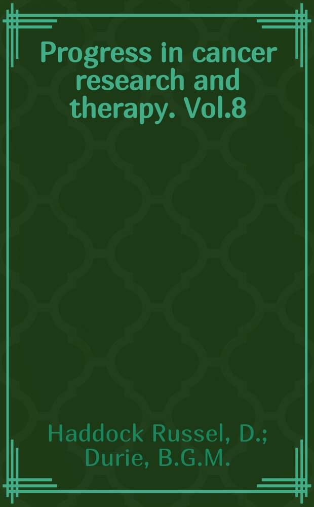 Progress in cancer research and therapy. Vol.8 : Polyamines as..