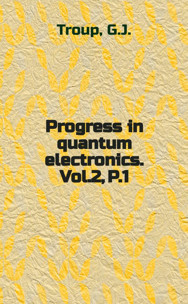 Progress in quantum electronics. Vol.2, P.1 : Photon counting and photon statistics