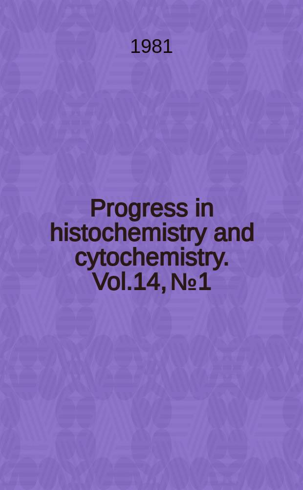 Progress in histochemistry and cytochemistry. Vol.14, №1 : FRAP