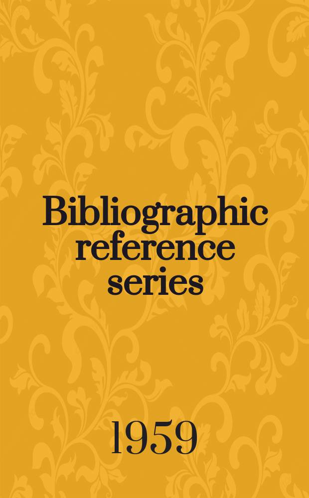 Bibliographic reference series : Publ. for Operations research office. The Johns Hopkins univ. Programming for policy decision