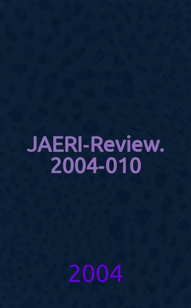 JAERI-Review. 2004-010
