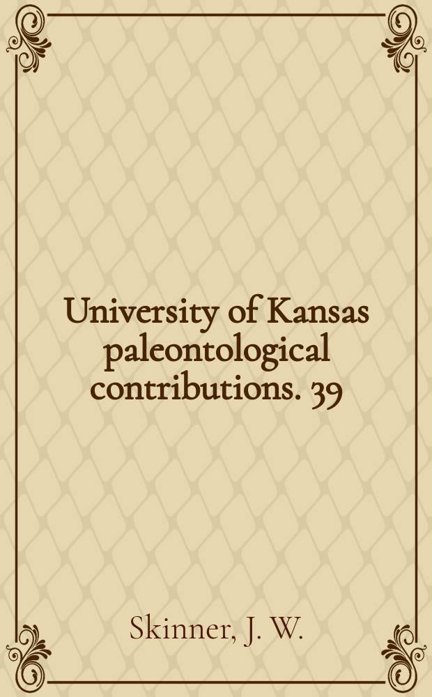 University of Kansas paleontological contributions. 39 : Permian biostratigaphy and fusulinid faunas of the Shasta lake area, Northern California