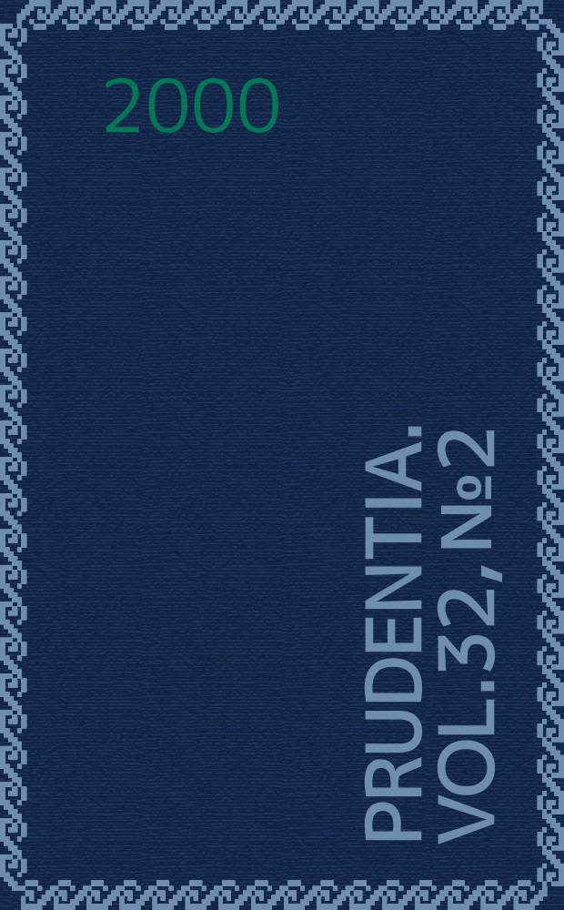 Prudentia. Vol.32, №2