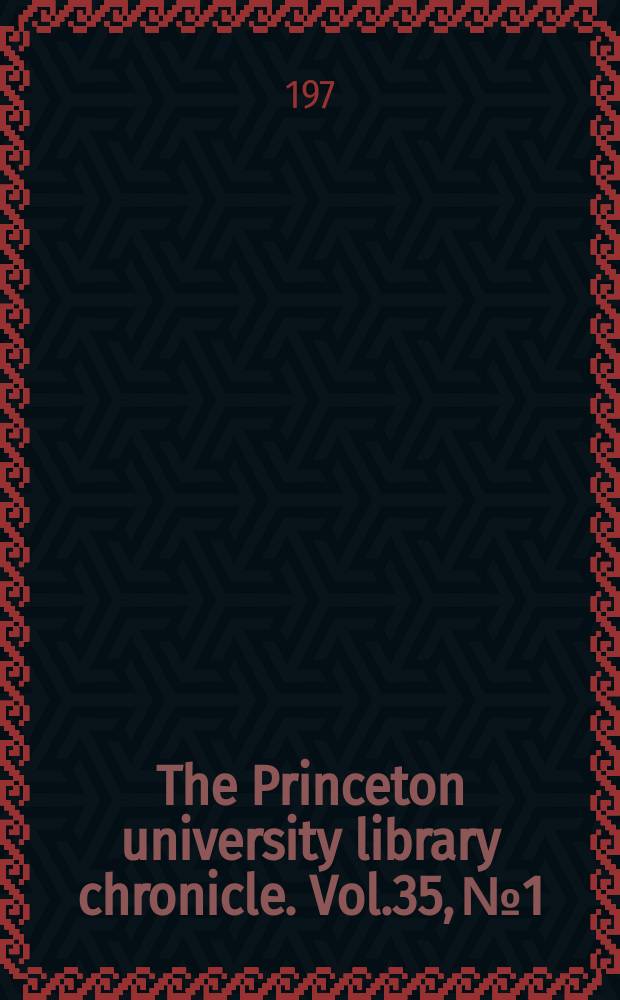 The Princeton university library chronicle. Vol.35, №1/2 : George Cruikshank 2 revaluation