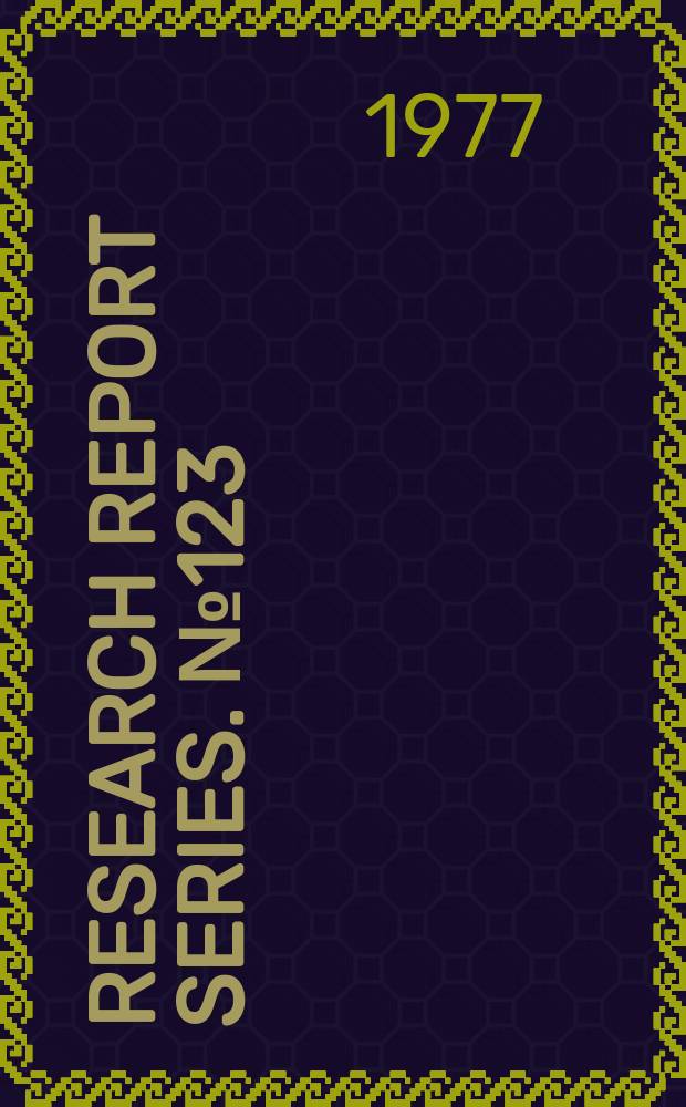 Research report series. №123 : Essays on social security