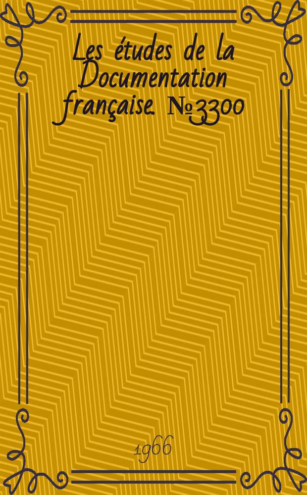 Les études de la Documentation française. №3300