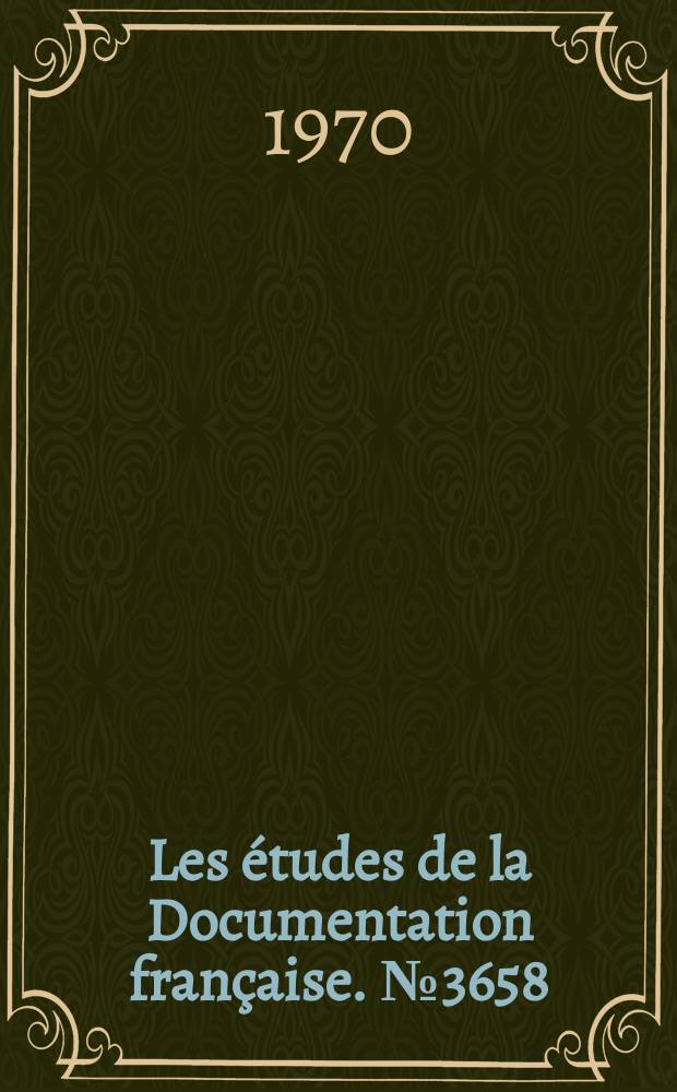 Les études de la Documentation française. №3658/3659 : La réforme agraire a un tournant