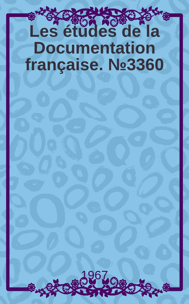 Les études de la Documentation française. №3360