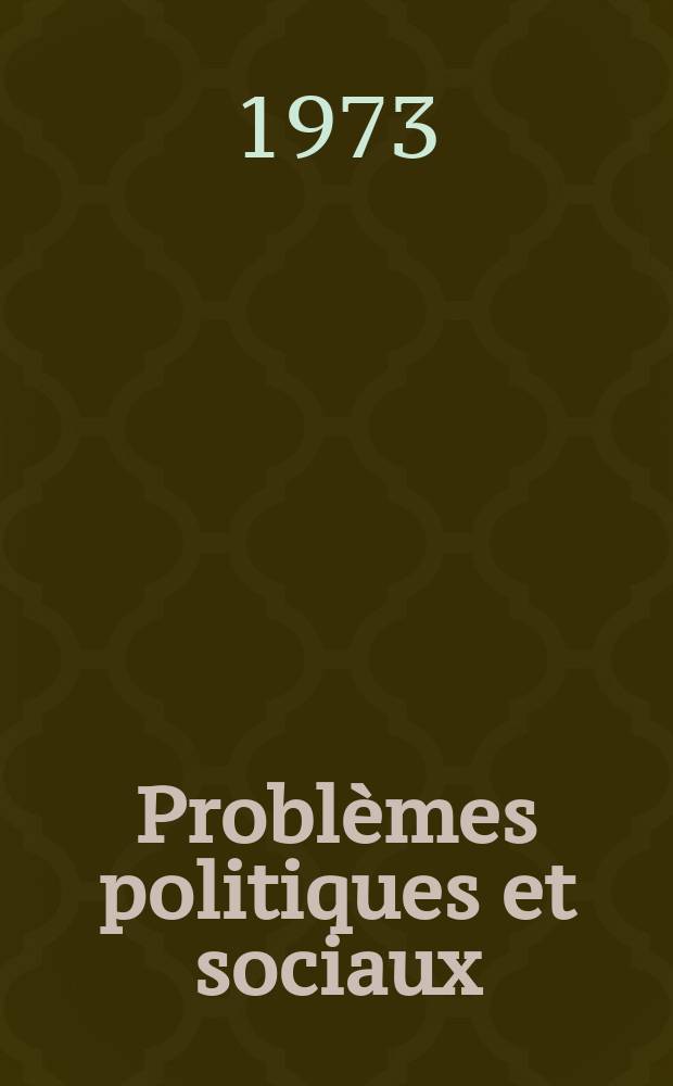 Problèmes politiques et sociaux : Articles et documents d'actualité mondiale. №179/180 : Les problèmes du livre