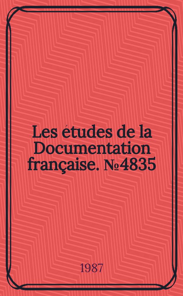 Les études de la Documentation française. №4835