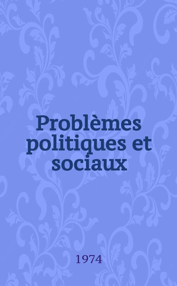 Problèmes politiques et sociaux : Articles et documents d'actualité mondiale. №228 : Logement et urbanisme