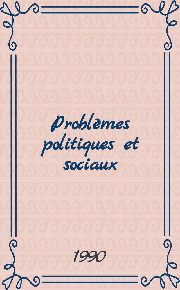 Problèmes politiques et sociaux : Articles et documents d'actualité mondiale. №642 : L'Avenir des diplômé