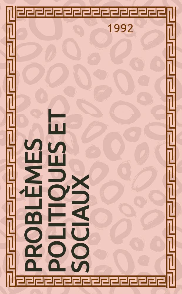 Probl&egrave;mes politiques et sociaux : Articles et documents d'actualit&eacute; mondiale. №693 : &Eacute;cole et int&eacute;gration des immigr&eacute;s