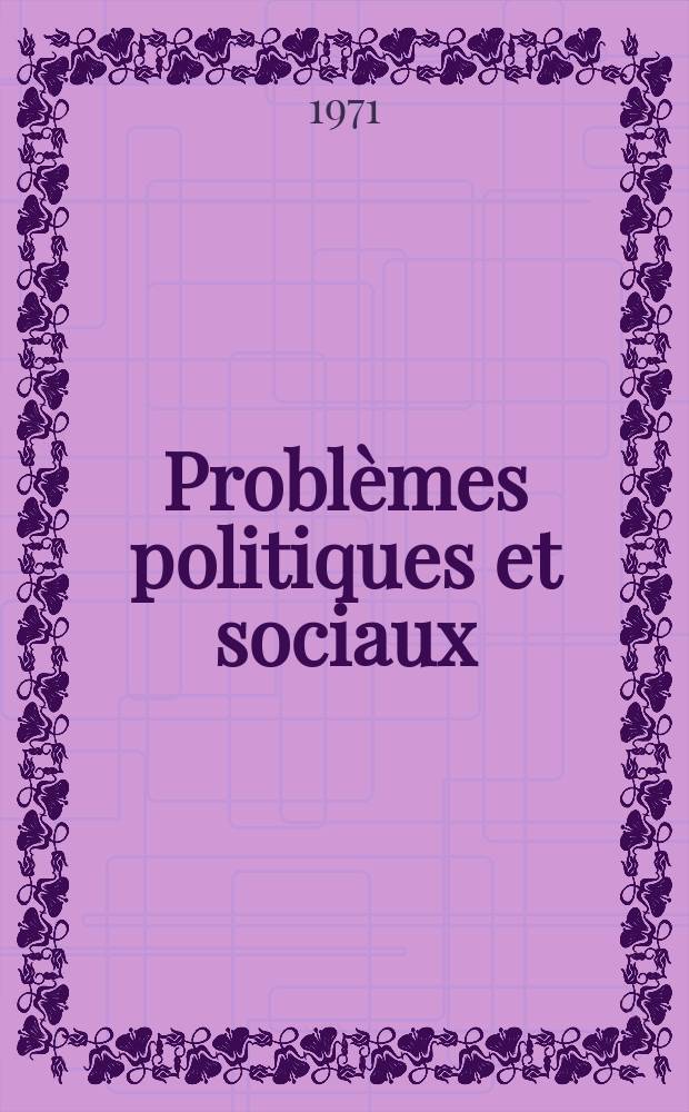Problèmes politiques et sociaux : Articles et documents d'actualité mondiale. Année 2 №75