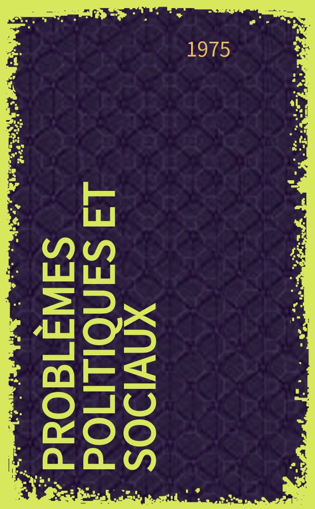 Problèmes politiques et sociaux : Articles et documents d'actualité mondiale. №252 : Japon