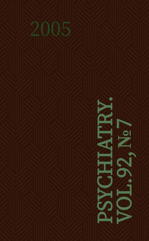 Psychiatry. Vol.92, №7