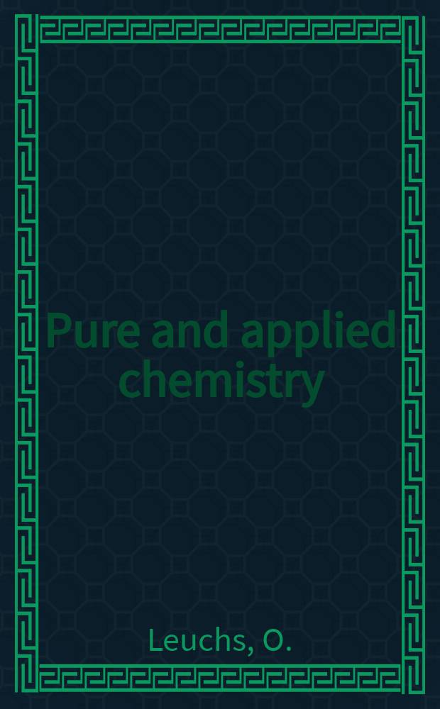 Pure and applied chemistry : The official journal of the International union of pure and applied chemistry. Vol.16, №4 : Das Klassifizieren von Hochpolymeren