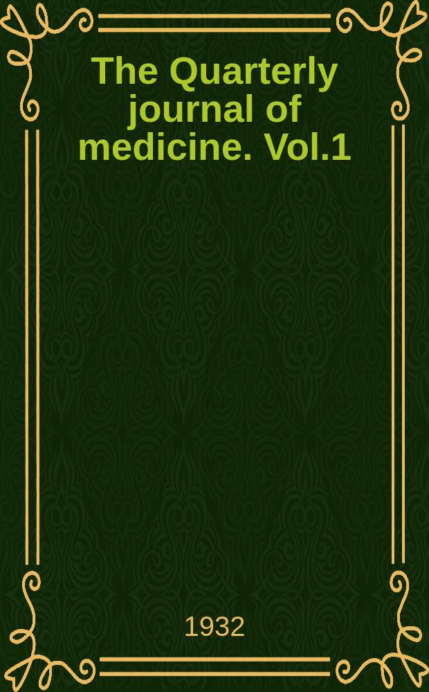 The Quarterly journal of medicine. Vol.1(25), №3