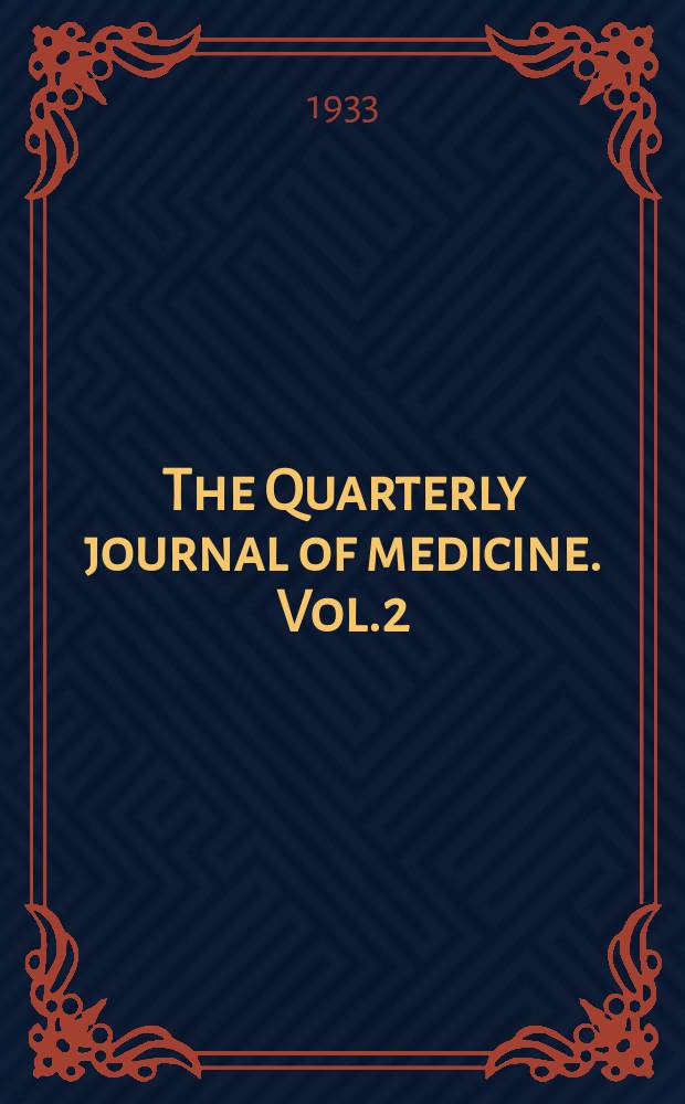 The Quarterly journal of medicine. Vol.2(26), №5