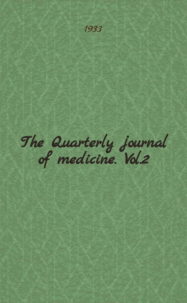 The Quarterly journal of medicine. Vol.2(26), №6