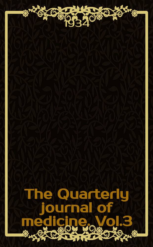 The Quarterly journal of medicine. Vol.3(27), №12