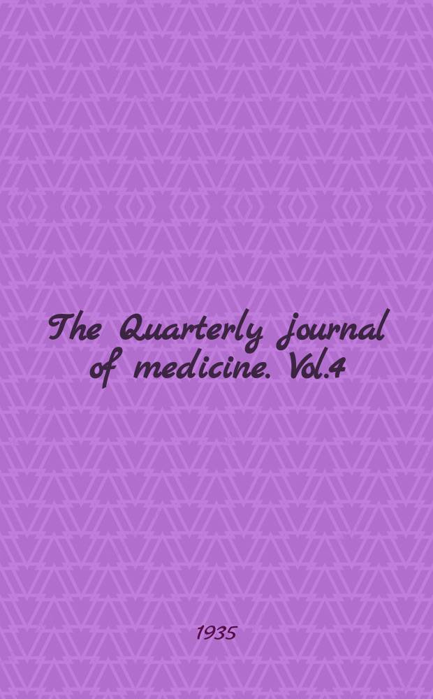 The Quarterly journal of medicine. Vol.4(28), №13
