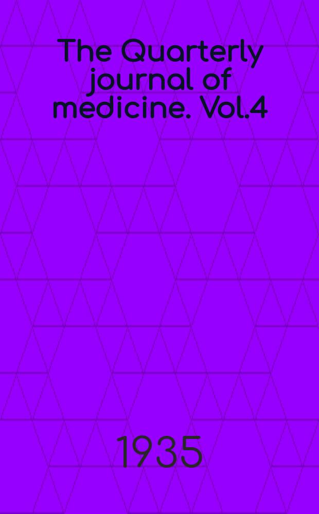 The Quarterly journal of medicine. Vol.4(28), №14