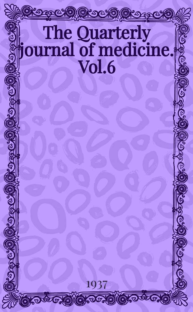 The Quarterly journal of medicine. Vol.6(30), №21