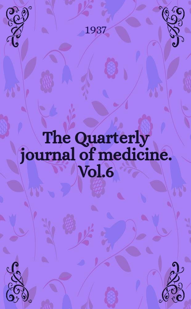 The Quarterly journal of medicine. Vol.6(30), №23