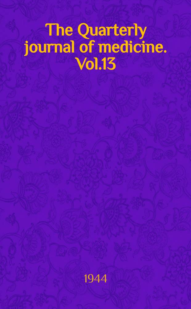 The Quarterly journal of medicine. Vol.13(37), №50