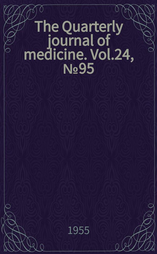 The Quarterly journal of medicine. Vol.24, №95