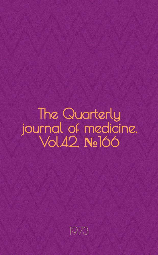 The Quarterly journal of medicine. Vol.42, №166
