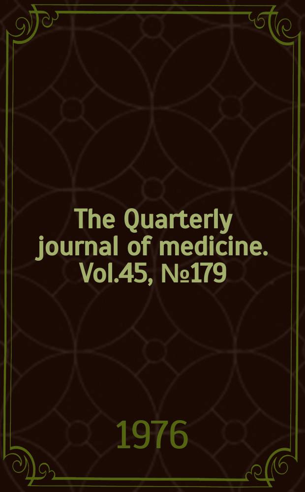 The Quarterly journal of medicine. Vol.45, №179